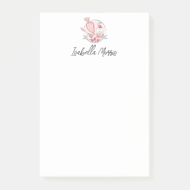 Söt Baking Pastry Personlig Post-it Block (Framsida)