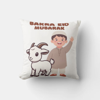 Söt Bakra Eid Mubarak - Barn Eid firande T-Shirt Kudde