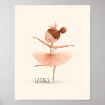 Söt ballerina balett dans akvarell
