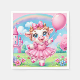 Söt Ballerina Cow Pappersservett