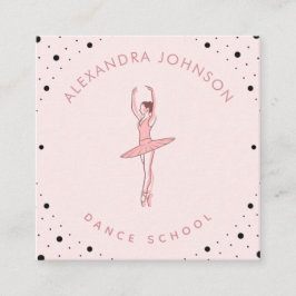 Söt Ballerina Dance School Studio Social Media Fyrkantigt Visitkort