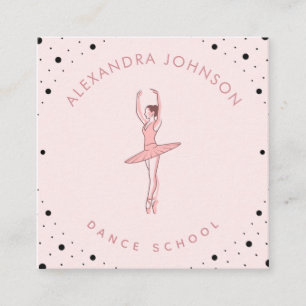 Söt Ballerina Dance School Studio Social Media Fyrkantigt Visitkort