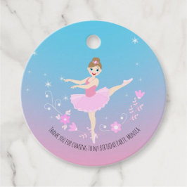 Söt Ballerina Födelsedagsfest Gåvor Etiketter