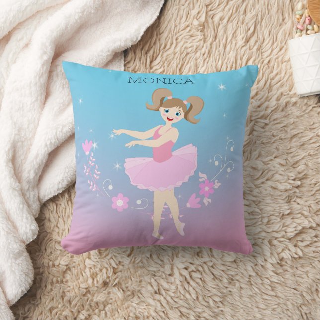 Söt Ballerina Födelsedagsfest Kudde (Filt)