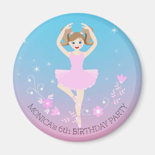 Söt Ballerina Födelsedagsfest Magnet