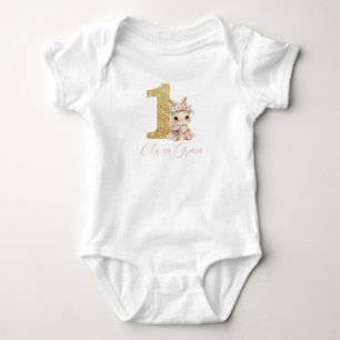 Söt ballerina kanin 1-års födelsedagsoutfit t shirt