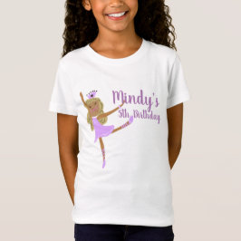 Söt ballerina-klotter-fest-födelsedagsklänning t shirt