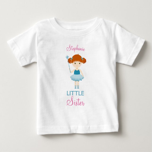 Söt ballerina lillasyster tee shirt (Framsida)