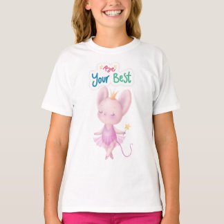 Söt ballerina mus vit barn t-shirt