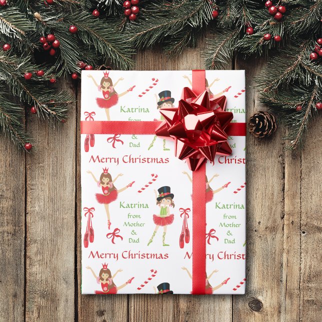 Söt Ballerina Personlig jul Presentpapper (Skapare uppladdad)
