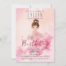 Söt ballerina tutu födelsedagsinbjudan