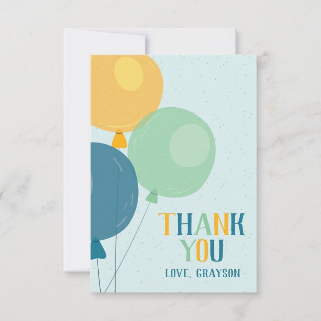 Söt Ballong Tacksamhetskort Tack Kort (Framsida)