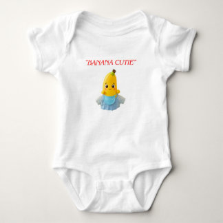 Söt Banan Bebis – Bedårande Tecknad Banan i Blått T Shirt