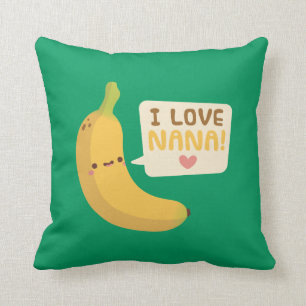 Söt banan, jag älskar mormor, dekoration för barnr kudde