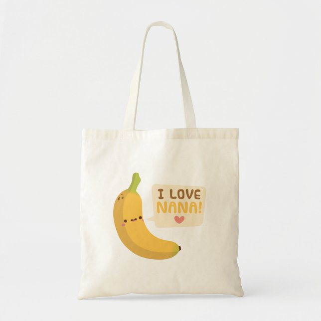 Söt banan, jag älskar mormor tygkasse (Framsidan)