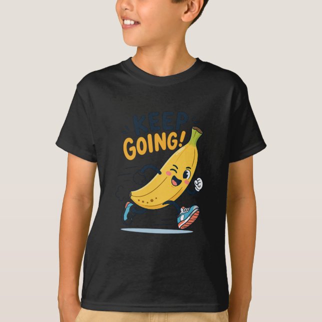 Söt banan-karaktär barn t-shirt – rolig leende (Framsida)