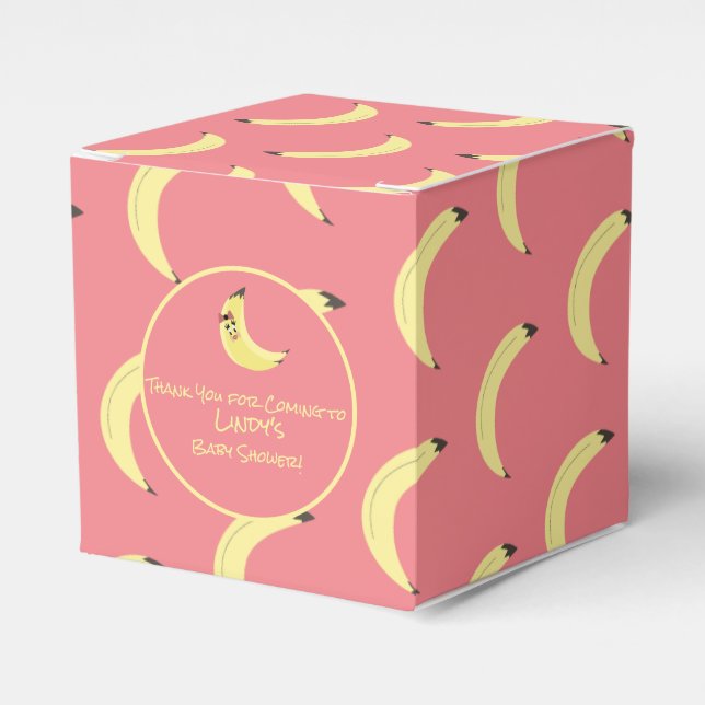 Söt Banan Knippe Flicka Baby Shower Mönster   Presentaskar (Framsidan Sidan)
