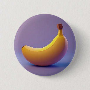 Söt banan med lila bakgrund knapp
