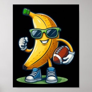 Söt banan som spelar fotboll Fruktälskare Fotboll Poster