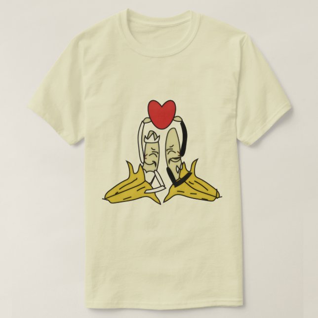 Söt Banana Bröllopsparlek Konst T Shirt (Design framsida)