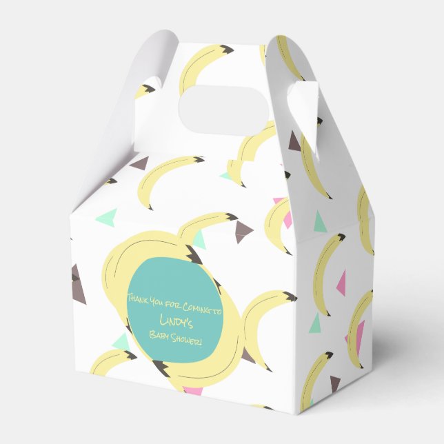 Söt bananknippe turkos konfettibaby showerpresent presentaskar (Framsidan Sidan)