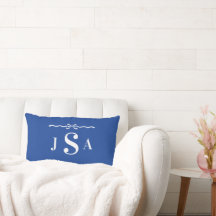 Söt banderoll kantad anpassad monogram kastkudde
