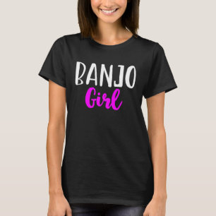 Söt banjo-spelande flicka kvinna t shirt