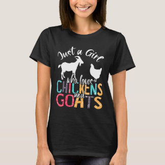 Söt bara en tjej som älskar höns getter bonde G T Shirt