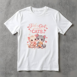 Söt bara en tjej som älskar katter söta kattungar t shirt
