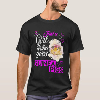 Söt bara en tjej som älskar marsvin t shirt