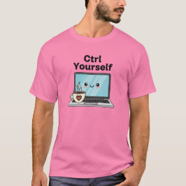 Söt Bärbar Dator och Kaffe T Shirt