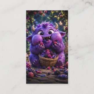 Söt Bärbjörn Monster Fantasi Skogs Konst Visitkort