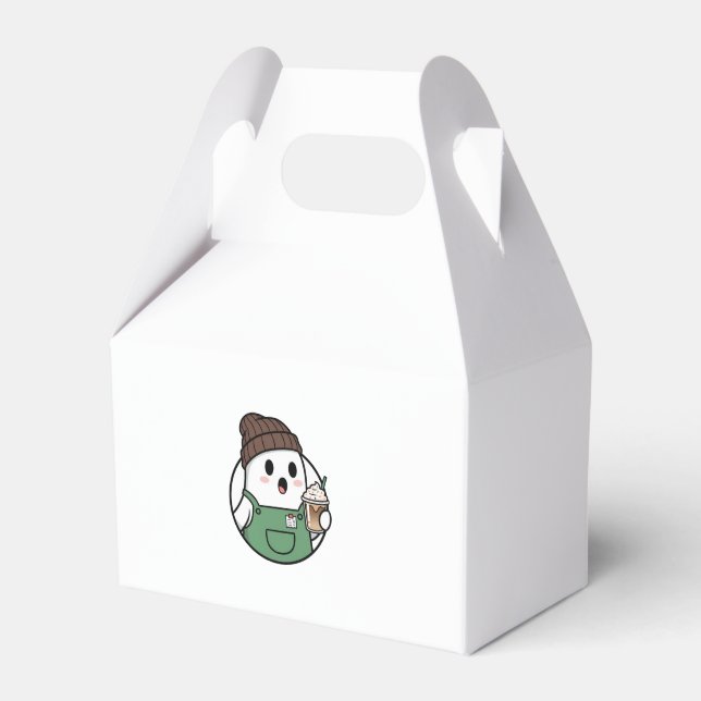 Söt Barista Karaktär Kaffe Älskare Fest Favorit Bo Presentaskar (Framsidan Sidan)