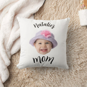 Söt Barn Baby Ansikte Foto Barn Namn Mamma Kudde