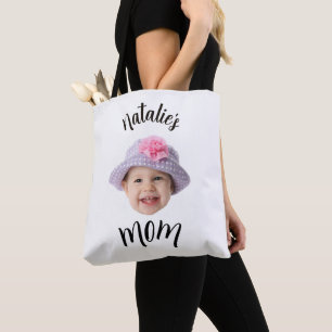 Söt Barn Baby Ansikte Foto Barn Namn Mamma Tygkasse