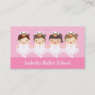 Söt Barn Ballerina Balett Dans Skola Instruktör Visitkort
