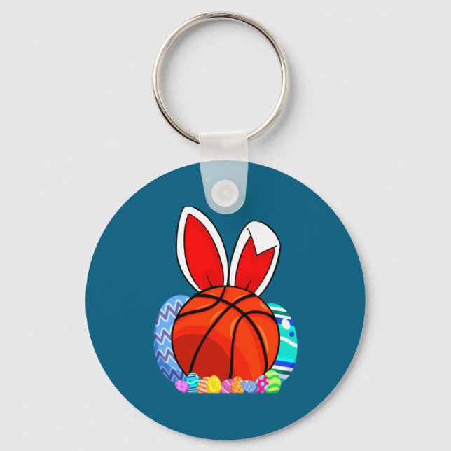 Söt barn basket easterägg kanin t-shirt  nyckelring (Framsida)