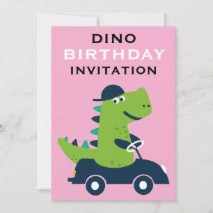 Söt barn dinosaurie födelsedagsfest kort