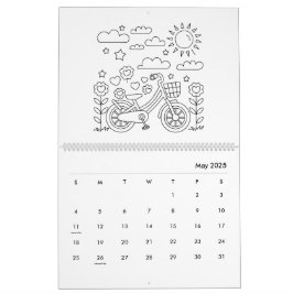 Söt Barn Färgbok Kalender