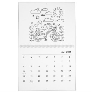 Söt Barn Färgbok Kalender