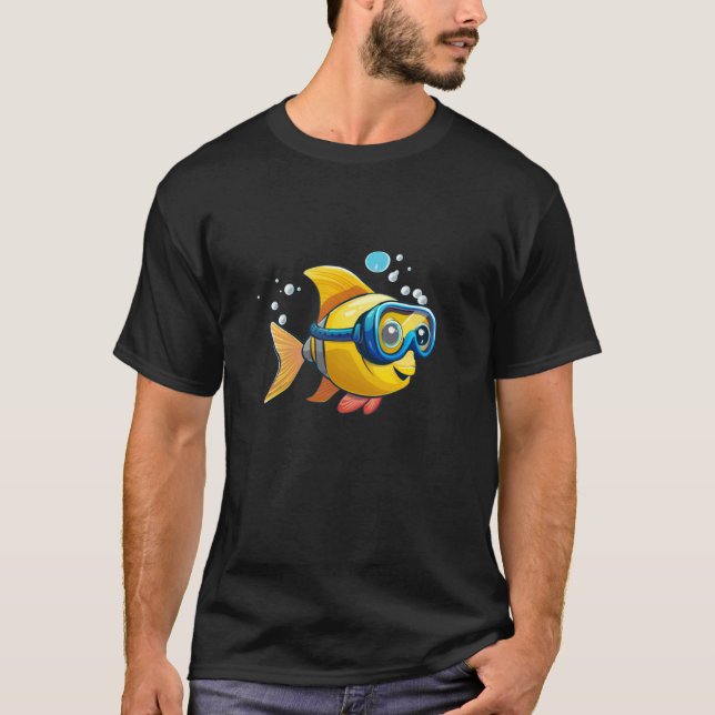 Söt barn fisk kostym t shirt (Framsida)