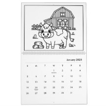 Söt Barn Gård Färgläggning Kalender