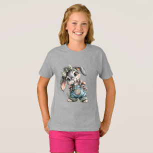 Söt barn grå t-shirt med bedårande illustration