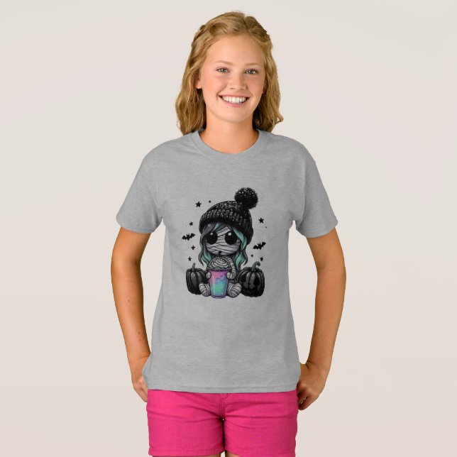Söt barn grå t-shirt med bedårande illustration (Hel framsida)