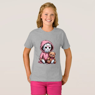 Söt barn grå t-shirt med förtjusande illustration