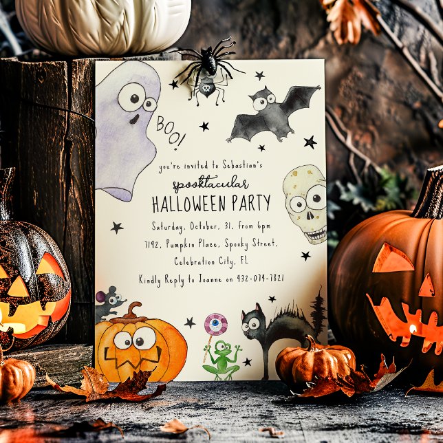 Söt Barn Halloween Kul Inbjudningar (Skapare uppladdad)
