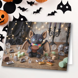 Söt barn-Halloween med målarbild Kort