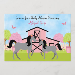 Söt Barn Horse Baby Shower-inbjudningar Inbjudningar