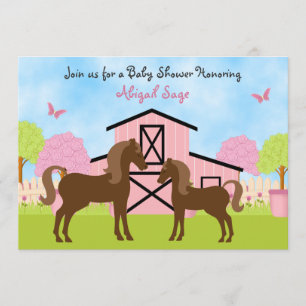 Söt Barn Horse Baby Shower-inbjudningar Inbjudningar
