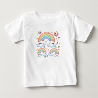 Söt Barn Regnbåge Moln T Shirt